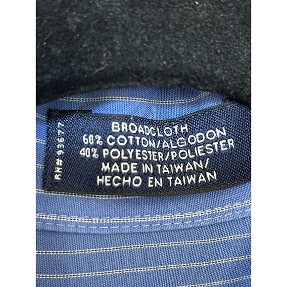 Stafford Super Shirt Wrinkle Free Men's Dress Shirt Blue Strip Size 14 1/2 32-33 - Picture 12 of 14